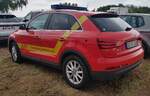 =Audi Q 3 als Kommandowagen der Feuerwehr BABENHAUSEN steht im Mai auf dem Besucherparkplatz der RettMobil 2024