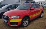 =Audi Q 3 als Kommandowagen der Feuerwehr BABENHAUSEN steht im Mai auf dem Besucherparkplatz der RettMobil 2024