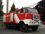 125 Jahre Freiwillige Feuerwehr Planitz (Zwickau). Zu diesem Anlass gab es eine kleine Fahrzeugausstellung mit den Fahrzeugen der Feuerwehr. Zu sehen ist ein W50 LA als TLF 16. Fotografiert am 21.06.2009.  