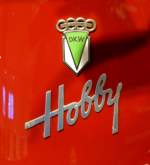 DKW Hobby, Logo und Schriftzug am Oldtimer-Motorroller von 1954, Dez.2014