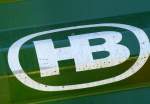 HB, Logo der Fahrzeugbau-Firma Brantner aus sterreich, Aug.2015