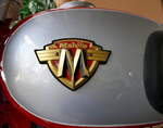 MAICO, Tankemblem am Motorrad MC/GS 250 von 1969, die Firma für Fahrräder, Motorräder und Autos in Württemberg bestand von 1926 bis 1983, Breig's Motorrad-und Spielzeugmuseum in Zell a.H., Sept.2021