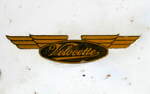 Velocette, Firmenzeichen an einem Motorrad von 1966, die englische Motorrad-und Autofabrik bestand von 1901-71, Breig' Motorrad-und Spielzeugmuseum, Sept.2021