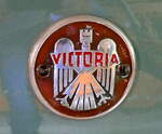 Victoria, Tankemblem am Motorrad KR26 von 1954, Breig's Motorrad-und Spielzeugmuseum, Sept.2021