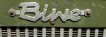 Bischoff, die Firma in Recklinghausen baute ab 1951 Traktoren, Schriftzug auf dem Khler eines Oldtimers, Juli 2013