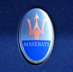 Maserati, Firmenlogo der 1914 gegrndeten italienischen Autofirma, bekannt fr sportliche und exklusive PKW's, gehrt zum Fiat-Konzern, Aug.2013
