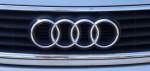 Audi, deutsche Autofirma mit Sitz in Ingolstadt, die vier Ringe symbolisieren den Zusammenschlu von Horch, DKW, Wanderer, Auto-Union zu Audi, Sept.2013