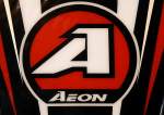 AEON, Logo der 1965 in Taiwan (Republik China) gegrndeten Firma, produziert Motorroller und Quads, April 2014