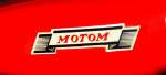 MOTOM, Schriftzug am Tank eines Oldtimer-Motorrades, die 1947 in Mailand/Italien gegrndete Firma baute bis 1971 Motorrder und Mofas, Juli 2014