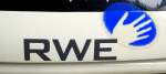 RWE Energie Phlmann KG, Logo auf der Motorhaube des 1984 gebauten Elektroautos, Okt.2014