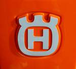 Husqvarna, Firmenlogo des schwedischen Unternehmens, baute u.a. Fahrrder und Motorrder, Nov.2014