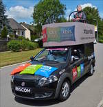 Fiat Strada Trekking, als Werbefahrzeug in der Caravane du Tour auf den Straen durch Luxemburg unterwegs. 03.07.2017