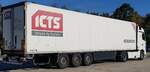 =MB Actros-Sattelzug von HFL-Logistics mit einem Auflieger der ICTS-Group, 06-2023