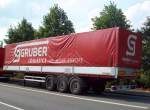 Solo Sattelauflieger Pritschenplanen GRUBER Logistics We move Europe in Herten Sd 14/08/2010