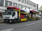 Iveco der Firma ALTMANN als Autotransporter liefert am 06.11.2009 Neufahrzeuge in 36088 Hnfeld ab.