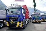 MAN und Scania von Reinhard Recycling am 25.6.18 beim Trucker Festival Interlaken.