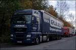 Dieser dunkelblaue MAN TGX 18.440 von EULEX  European-Logistics-Experts  der Niederlassung Heidesheim steht im Industriegebiet in Kreuztal.