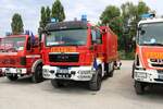 Feuerwehr Kahl MAN TGM GW-L am 24.07.21 auf dem Festplatz nach der Ankunft des Hilfeleistungskontingent Hochwasser/Pumpen Aschaffenburg aus dem Katastrophengebiet in Rheinland Pfalz