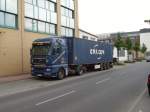 Ein MAN TGA mit Container am 30.04.11 in Frankfurt am Main Ost 
