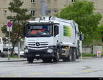 Mercedes Müllwagen unterwegs in der Stadt Zürich am 2024.05.07