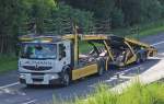 Renault Autotransporter aufgenommen am 13.6.13 auf der A67 bei Gro Gerau.