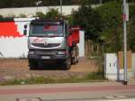 Dieses Foto wurde in Saarbrcken am Rmerkastell aufgenommen und zeigt einen Renault LKW