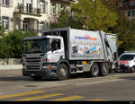 Scania P 360 Müllwagen unterwegs in der Stadt Solothurn am 22.09.2020