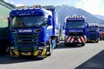 Scania Sattelschlepper und MAN von Reinhard Recyling am 26.6.22 beim Trucker Festival in Interlaken.