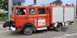 =Iveco Magirus 65-12, ein ehemaliges LF 8-Feuerwehrfahrzeug, ist als PAPA-Mobil in Kassel unterwegs, 06-2021