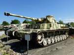 Panzer IV H, Seitenansicht des deutschen Kampfpanzers, gehrte zu den strksten im II.Weltkrieg, Panzermuseum Thun, Mai 2015