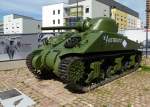 Sherman M4, US-amerikanischer Panzer aus dem II.Weltkrieg, steht in Mlhausen (Mulhouse) als Kriegsdenkmal, Juni 2015