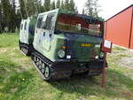 Bandvagn 206, Hersteller BAE Systems Hägglunds, lufttransportfähiges Laufbandfahrzeug, 5-Zylinder-Dieselmotoren des Typs OM 617.957, 92 KW, Mercedes Automatikgetriebe W4A-040, gesehen im