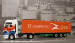 MAN TGX XXL Heisterkamp mit EKB Trailer beladen mit 40 ft Container HAMBURG SÜD  Herpa Modell Steckvariante 
