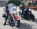 =Harley`s sind abfahrbereit zur geführten Tour vom Konrad-Zuse-Hotel in Hünfeld, 07-2023