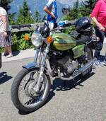 =Moto Guzzi 250 TS, 231 ccm, 24 PS, gesehen anl. der Jahrestour vom Ariel-Club Österreichs auf der Rossfeldstrasse bei Berchtesgaden, 06-2022
