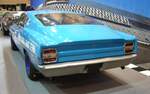 Heckansicht eines Ford Torino NASCAR Rennwagen aus dem Jahr 1968.