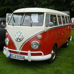 =VW T1, steht bei der Oldtimerausstellung in Gudensberg, Juli 2016