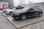 Sehen sich von vorne einfach zum Verwechseln ähnlich: Audi A4 + A5 + A6 in Weifang, China, 27.11.11