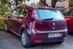 Rückansicht: Fiat Punto Typ 199 zweite Facelift (Rosso Rubino Farbe).