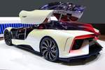 Techrules Ren, Heckansicht des Supersportwagens mit Elektroantrieb aus China, Autosalon Genf, Mrz 2017