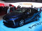 Toyota Mirai (auf Deutsch bedeutet das Wort  Zukunft ) mit Brennstoffzelle (Fuel Zell), der mit Hydrogen funktioniert. Autosalon Genf 2016