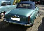 Heckansicht eines Borgward Isabella Cabriolets aus dem Jahr 1958. 50. Jahrestreffen der Borgward I.G. e.V. an der  Alten Dreherei  in Mülheim an der Ruhr. 