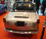 Heckansicht des Fiat 600  Granluce  Coupe mit Viotti Karosserie aus dem Jahr 1959.
