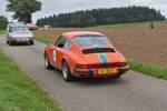 Heckansicht des Porsche 911 S, bei der Luxemburg Classic Rallye. 29.09.2023