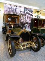 Darracq SS20/28, franzsischer Oldtimer, Baujahr 1907, 4-Zyl.Motor mit 4728ccm und 28,5PS, Vmax.70Km/h, Automobilmuseum Mlhausen, Nov.2013