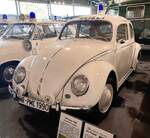 =VW Käfer 1200, ausgestellt im Polizei-Oldtimer-Museum Marburg, Oktober 2023.