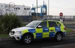 BMW Police Fahrzeug der britischen Polizei in Hull am 27.10.2014.