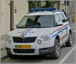 Skoda Yeti TDi 4x4 der luxemburgischen Polizei aufgenommen am 24.05.2013.