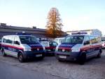 2 VW-Polizeibusse platzieren anlsslich des O-Derby (RIEDLASK) am Messeglnde in Ried i.I.; 081109