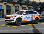 Polizei Genf mit einem Skoda Kodiaq vor dem Bahnhof in Genf am 2024.03.24